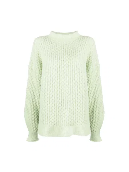 Dzianinowy sweter Rus zielony