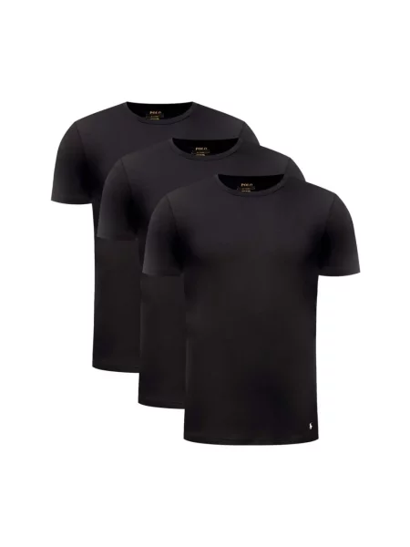 T-shirt z wyhaftowanym logo w zestawie 3 szt. Polo Ralph Lauren czarna
