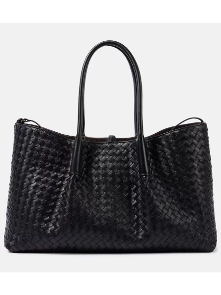 Kožená velká kožená taška Bottega Veneta Pouch černá