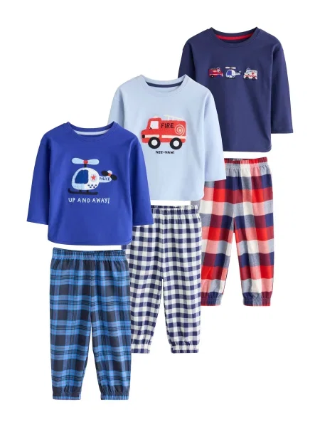 Next Pijamale bleumarin / albastru deschis / roșu negru