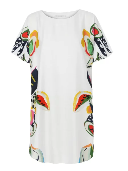 TATUUM Rochie Leora verde / portocaliu / roșu alb