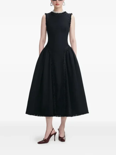 Костюм рокля Self-portrait от туид черно