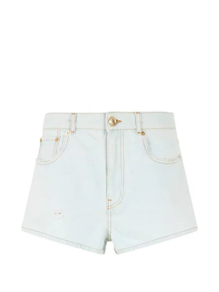 Pantaloni scurți din denim Roberto Cavalli zdrențuiți albastru