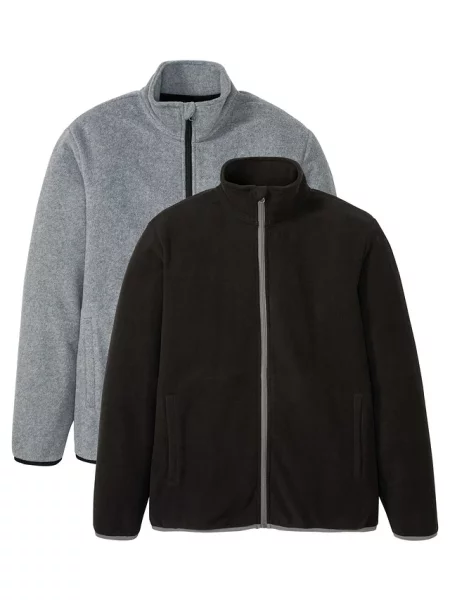 Bluza rozpinana z polaru 2 szt. czarna
