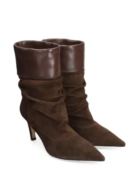 Botine The Seller din piele de căprioară maro