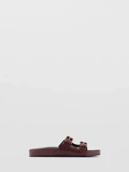 Шльопанці MANGO поліуретан бордовий