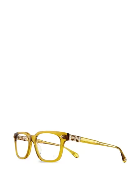 Ochelari de soare Chrome Hearts cu motiv cu inimi galben