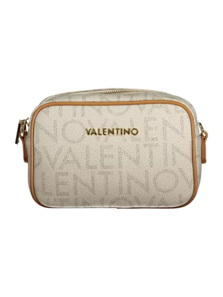 Lniana torebka crossbody Valentino By Mario Valentino beżowa