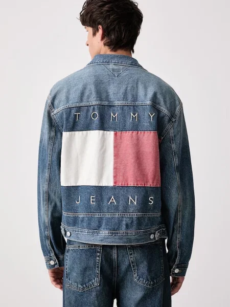 Tommy Jeans geacă de blugi pentru bărbați din albastru