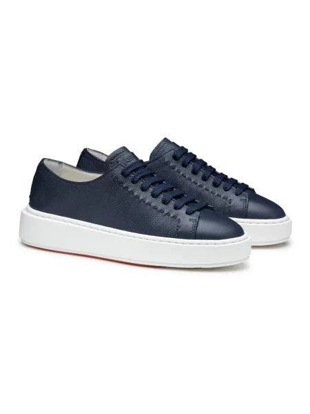 Sneakersy Santoni skórzane niebieskie
