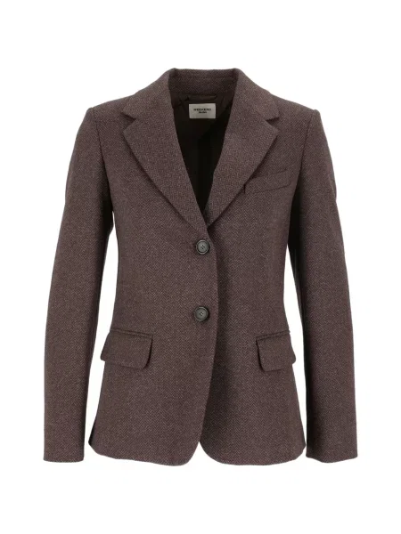 Geacă Weekend Max Mara din jerseu cu model herringbone maro