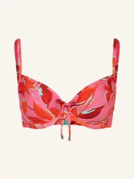 Lidea Biustonosz Bikini Na Ramiączkach Fused Florals pink czerwony