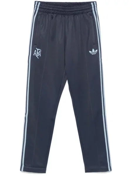 Dzianinowe spodnie Adidas niebieskie