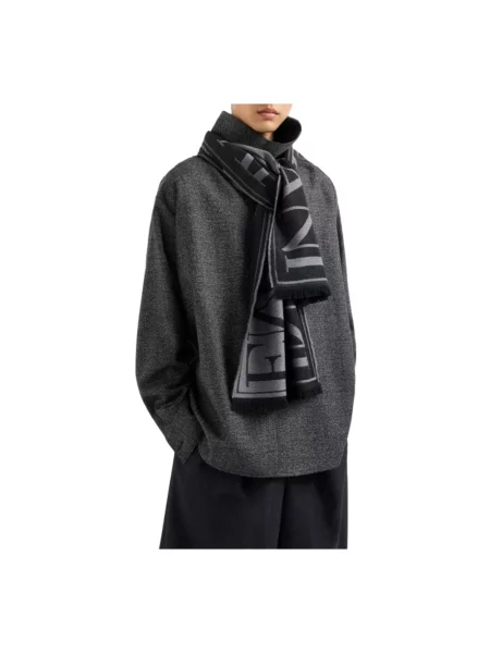Szal Emporio Armani wełniana czarna