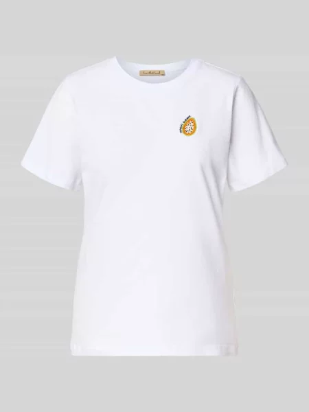T-shirt z perłami i okrągłym dekoltem Smith And Soul błękitna