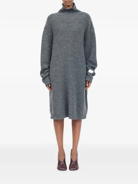 Rochie midi Mm6 Maison Margiela tricotate gri