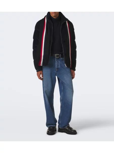Fular Moncler de lână cu autograf negru