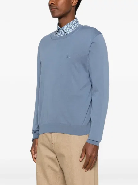 Pulover Etro cu broderie albastru