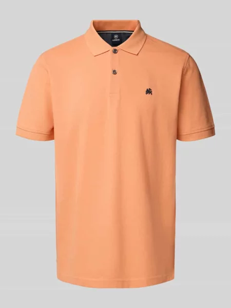 Koszulka polo z wyhaftowanym logo Lerros pomarańczowe