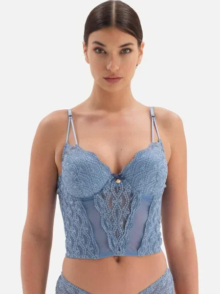 Sutien Dagi din dantelă albastru