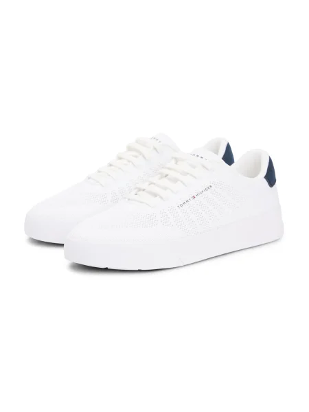Sneakerși Tommy Hilfiger tricotate alb