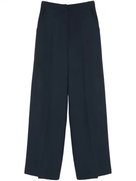 Pantaloni Yves Salomon de lână albastru