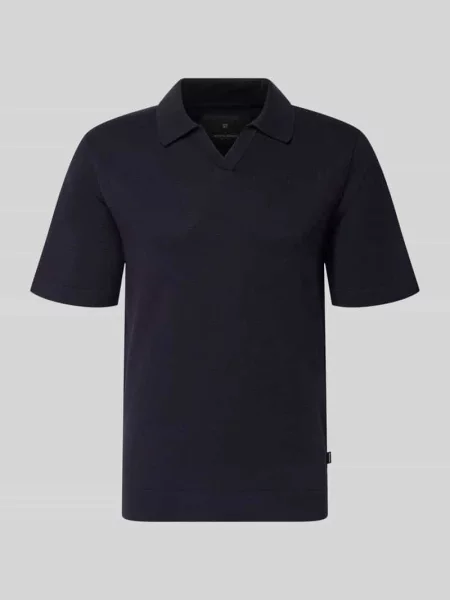 Koszulka dzianinowa z dekoltem w serek Model MILANO' Jack & Jones Premium granatowa