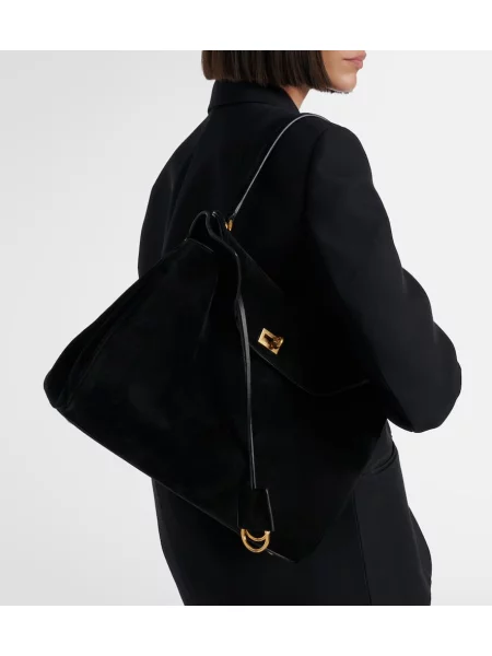 Torbica Balenciaga iz semiša črna