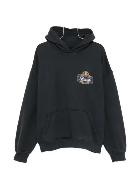 Hanorac cu glugă Rhude cu imagine negru