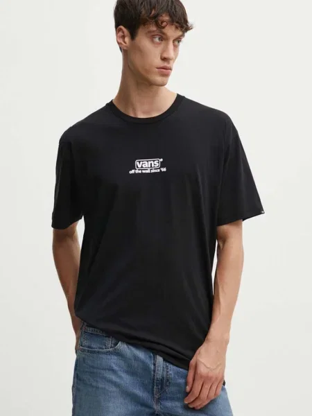 Тениска Vans с принт черно