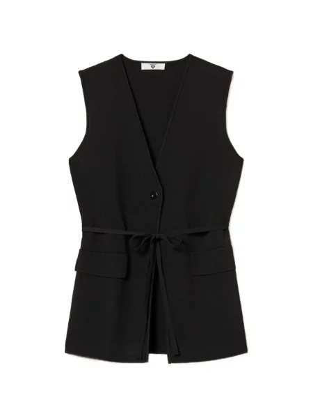 Geacă Twinset fără mâneci tricotate negru