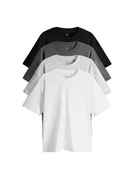 The Set Tricou gri deschis / gri închis / negru alb