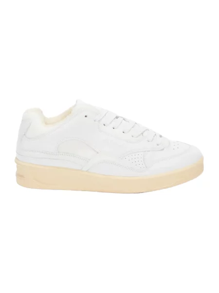 Sneakersy Jil Sander skórzane z nadrukiem białe