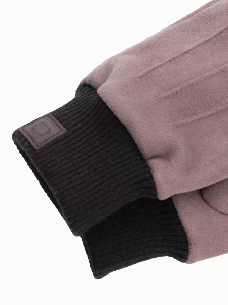 Semišové rukavice Ombre hnedá