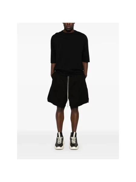 Rick Owens Szorty Mężczyzna S Zip Detail Raw-Cut Shorts czarny
