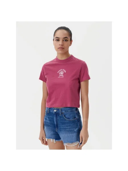 Tommy Jeans Póló Varsity Regular Fit rózsaszín