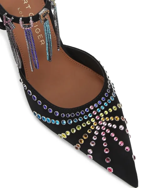Semišové lodičky Kurt Geiger London Kurt Crystal Point černé