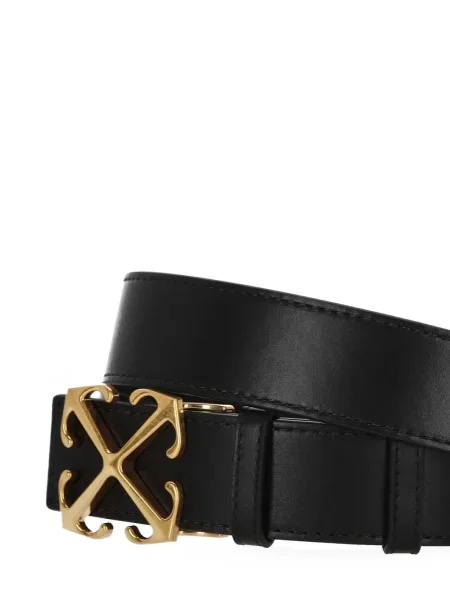 Curea Off-white din piele alb