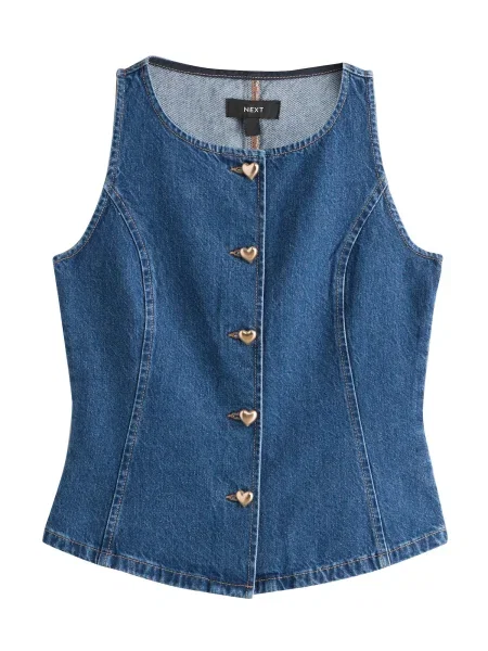 Next Brezrokavnik moder denim