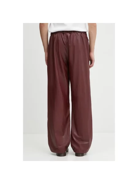 Rains spodnie Rains x Umbro bordowy proste high waist czerwone