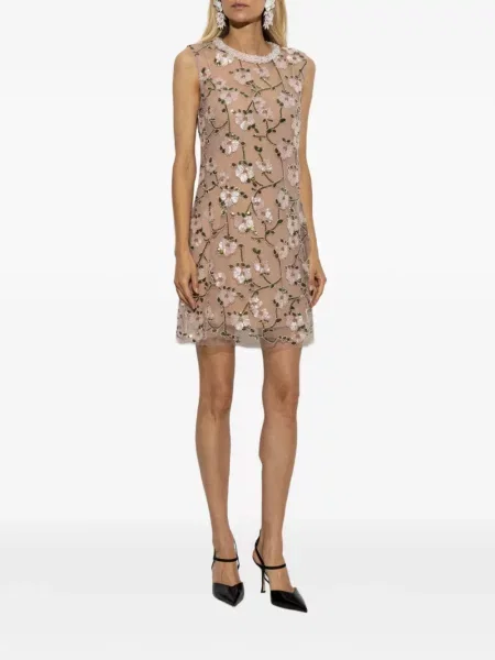 Rochie mini Self-portrait cu paiete cu model floral roz