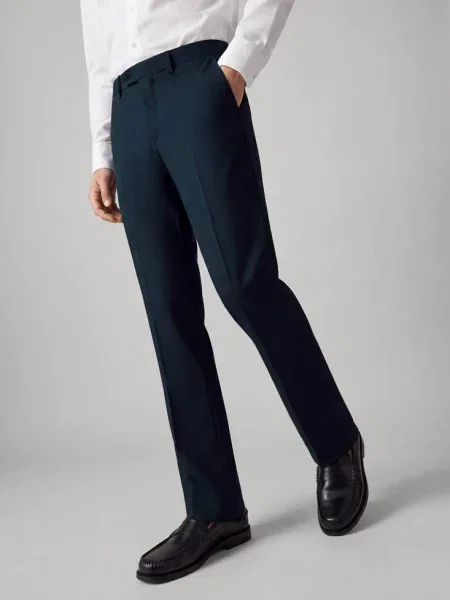 Proste garniturowe spodnie Teen XL MANGO TEEN granatowy