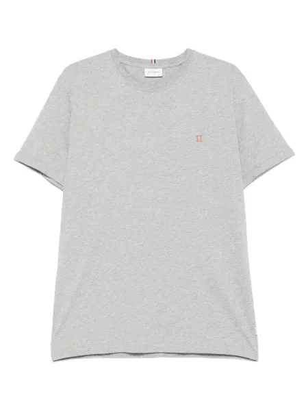 Tricou Les Deux cu broderie gri
