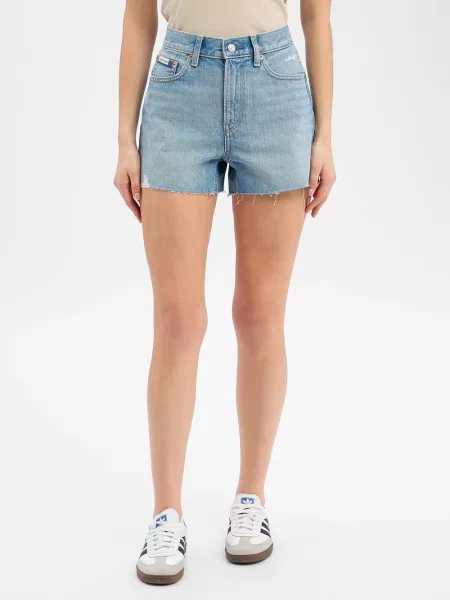Calvin Klein Jeans Spodenki jeansowe Kobiety jednolity 25 niebieski