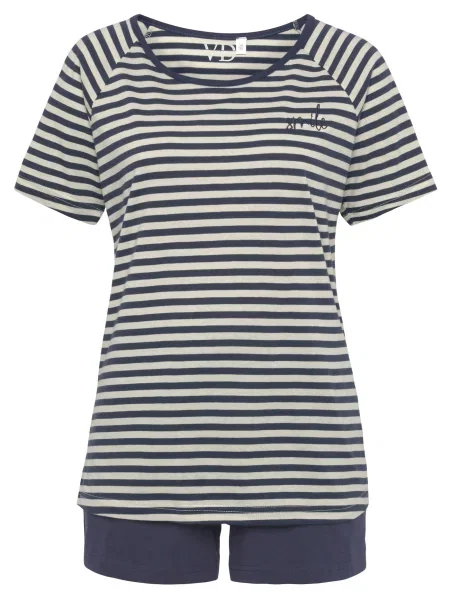 VIVANCE Kratke hlače za spanje marine / volneno bela