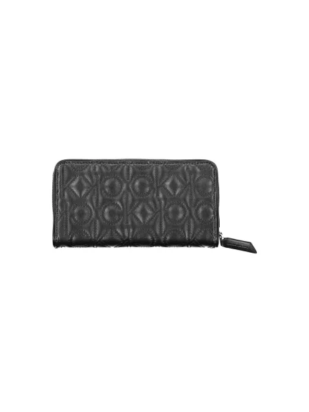Lniany portfel Calvin Klein czarny