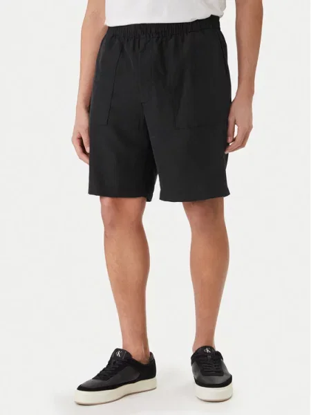 Calvin Klein Kratke hlače iz tkanine črna