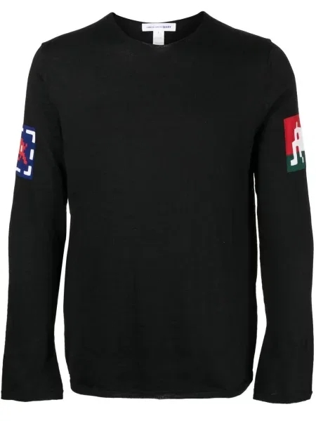 Pulover Comme Des Garçons Shirt cu decolteu rotund negru