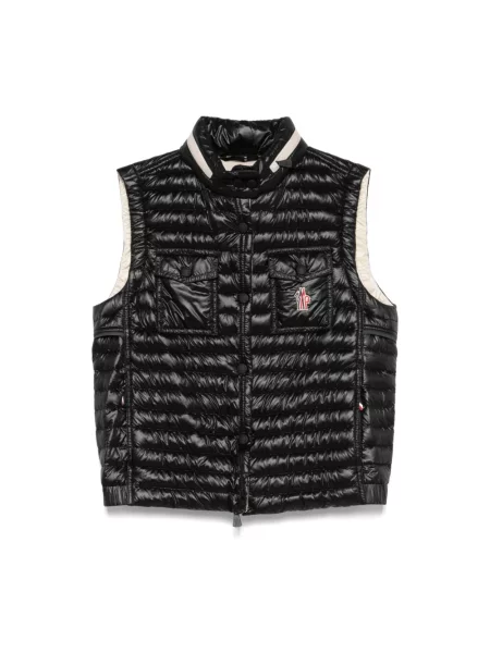 Kamizelka puchowa Moncler z kapturem czarna