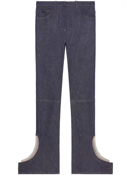 Blugi drepți Courreges cu broderie gri